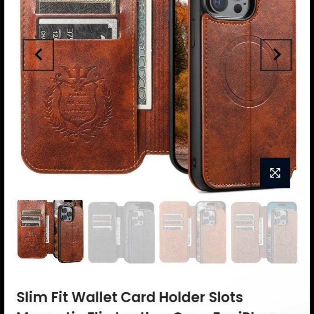 Slim Fit Wallet Card Holder Slots Magnetic Flip Leather Case For iPhone 15